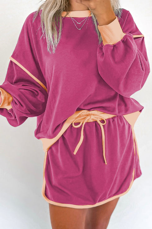 'Beryl' Round Neck Top and Skort Set - Celes Fashion